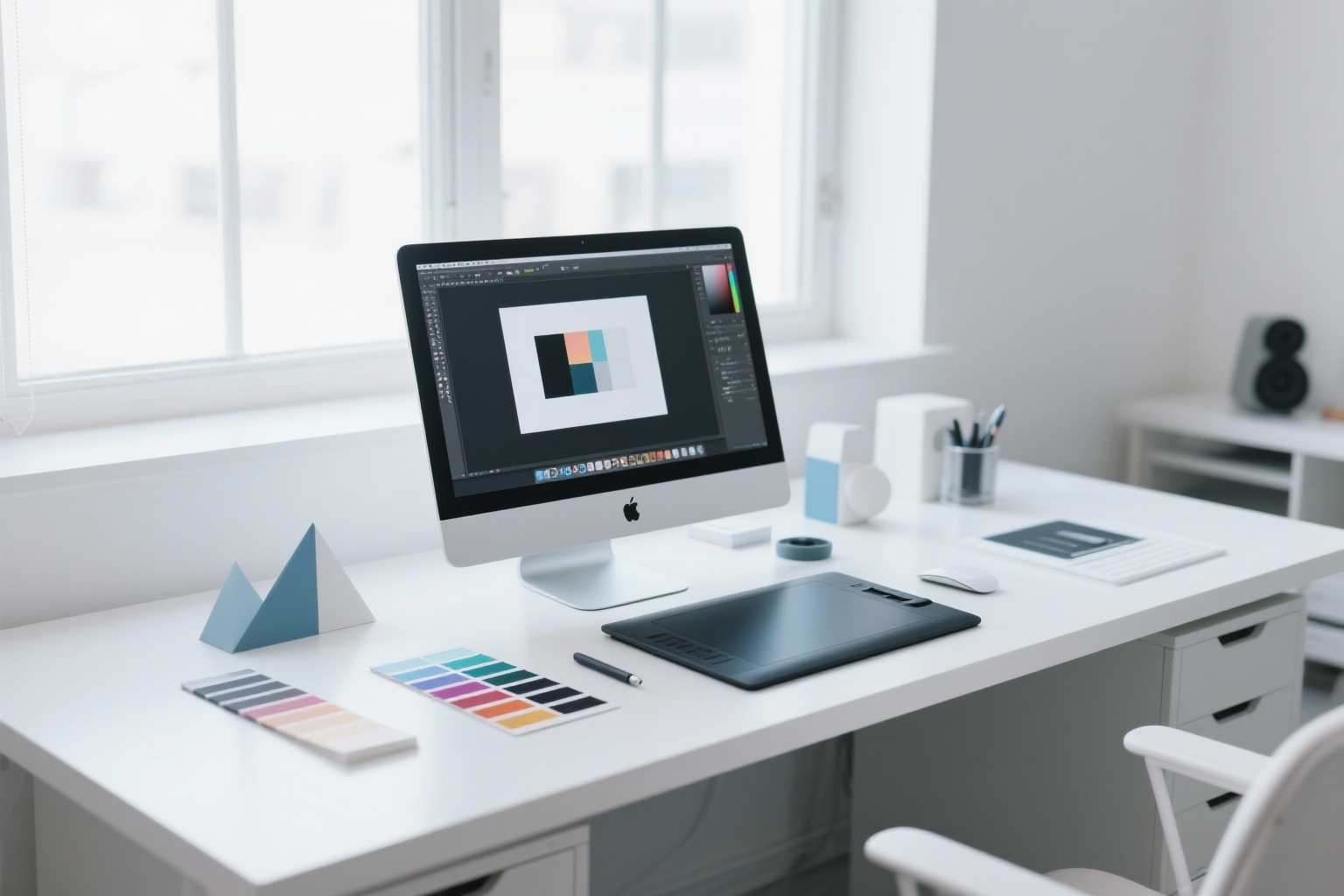 Modern design studio workspace